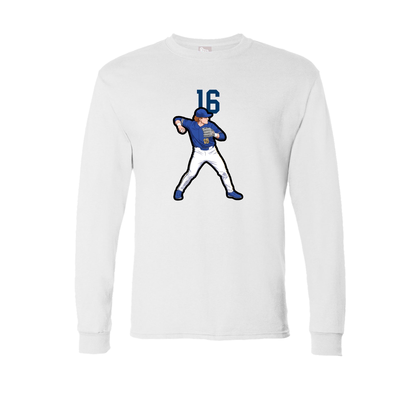 Long Sleeve Tee — Number Top in White
