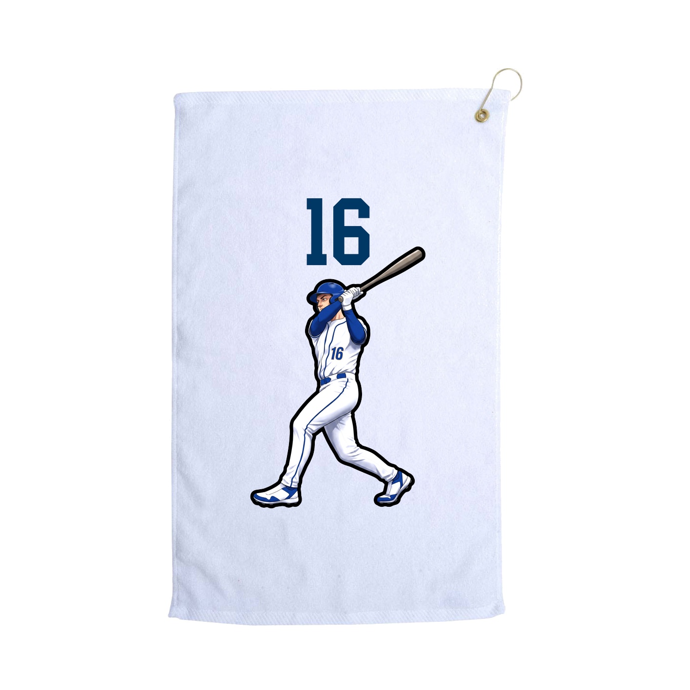 Golf Towel — Number Top in White