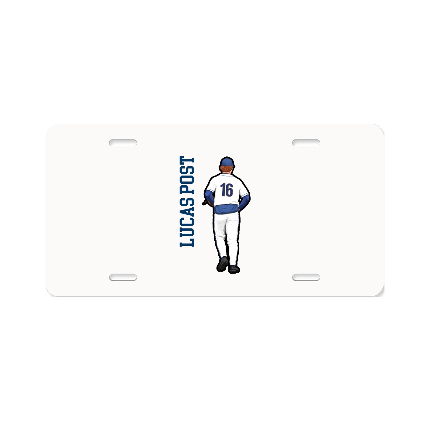 License Plate — Name Vertical in Classic