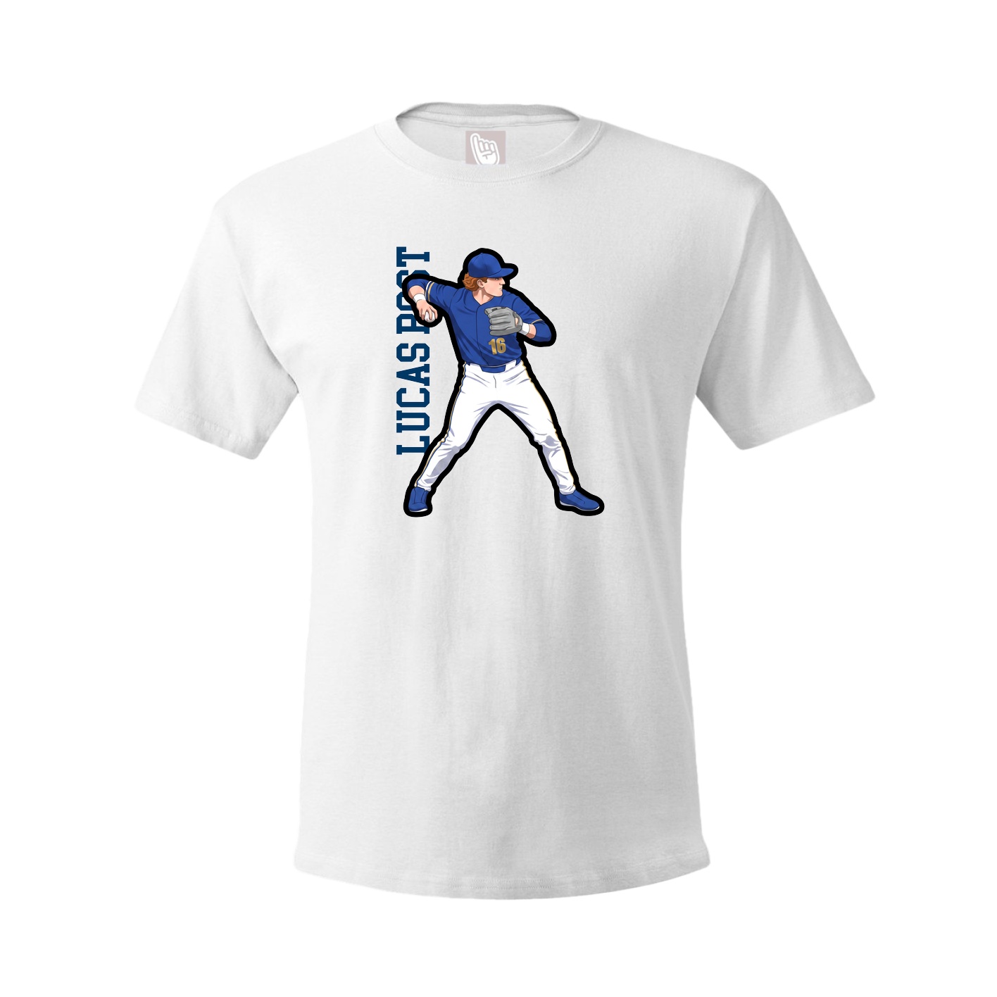 Youth Tee — Name Vertical in White