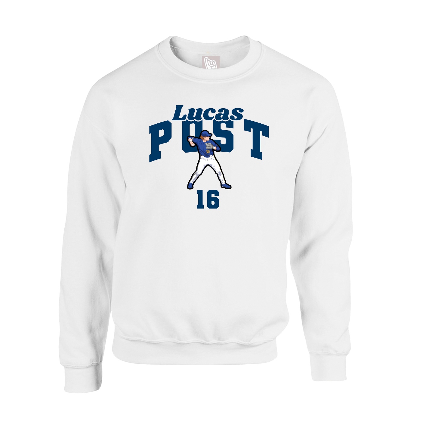 Fleece Crew — Signature Arch in White