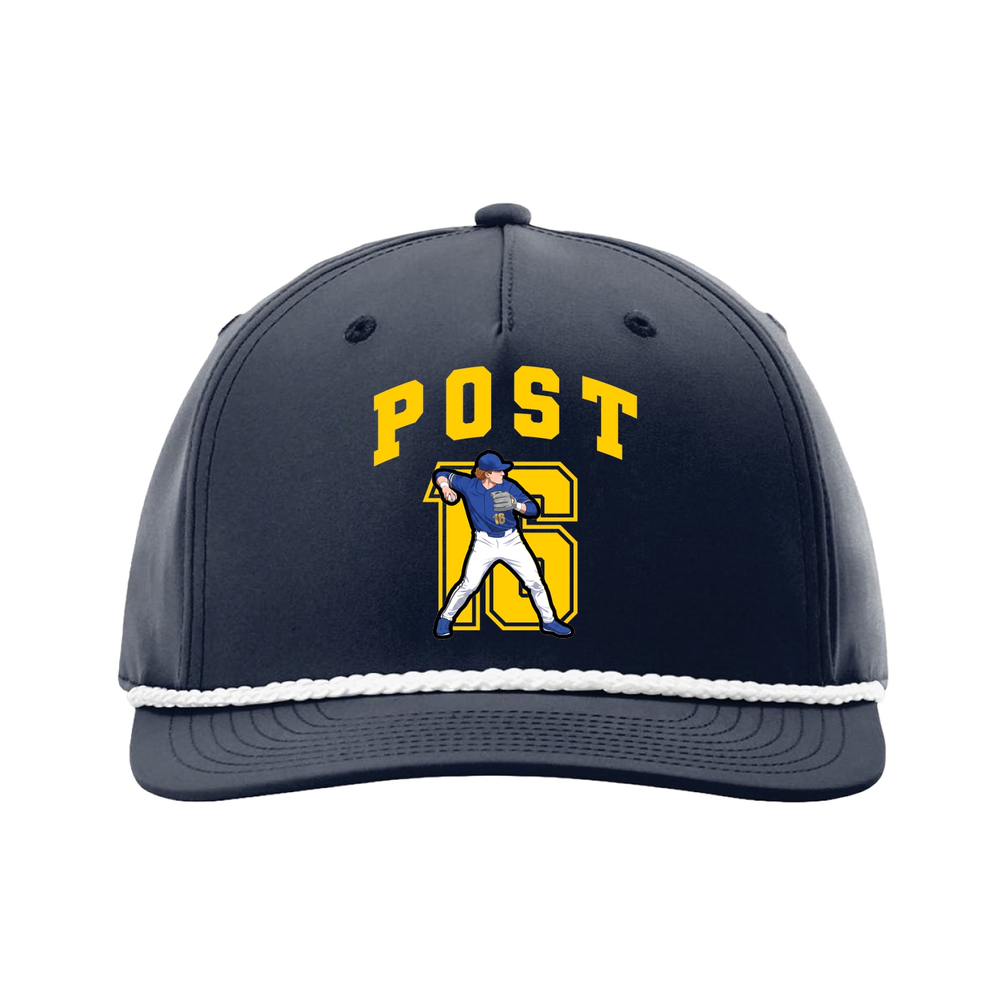 Five-Panel Classic Rope Cap — Number in Navy
