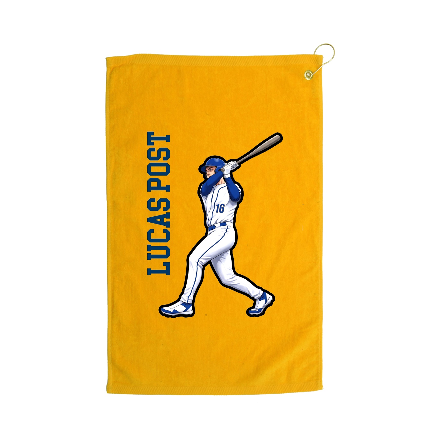 Golf Towel — Name Vertical in Gold