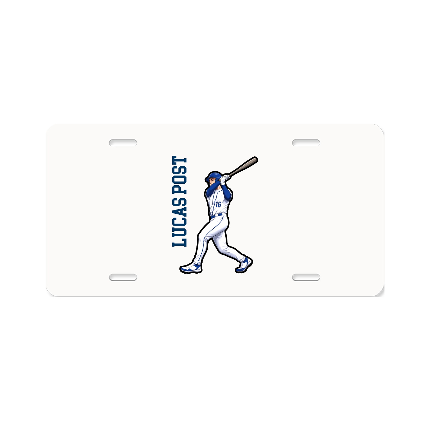 License Plate — Name Vertical in Classic