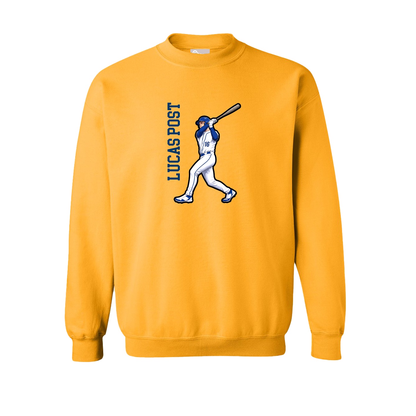 Fleece Crew — Name Vertical in Gold