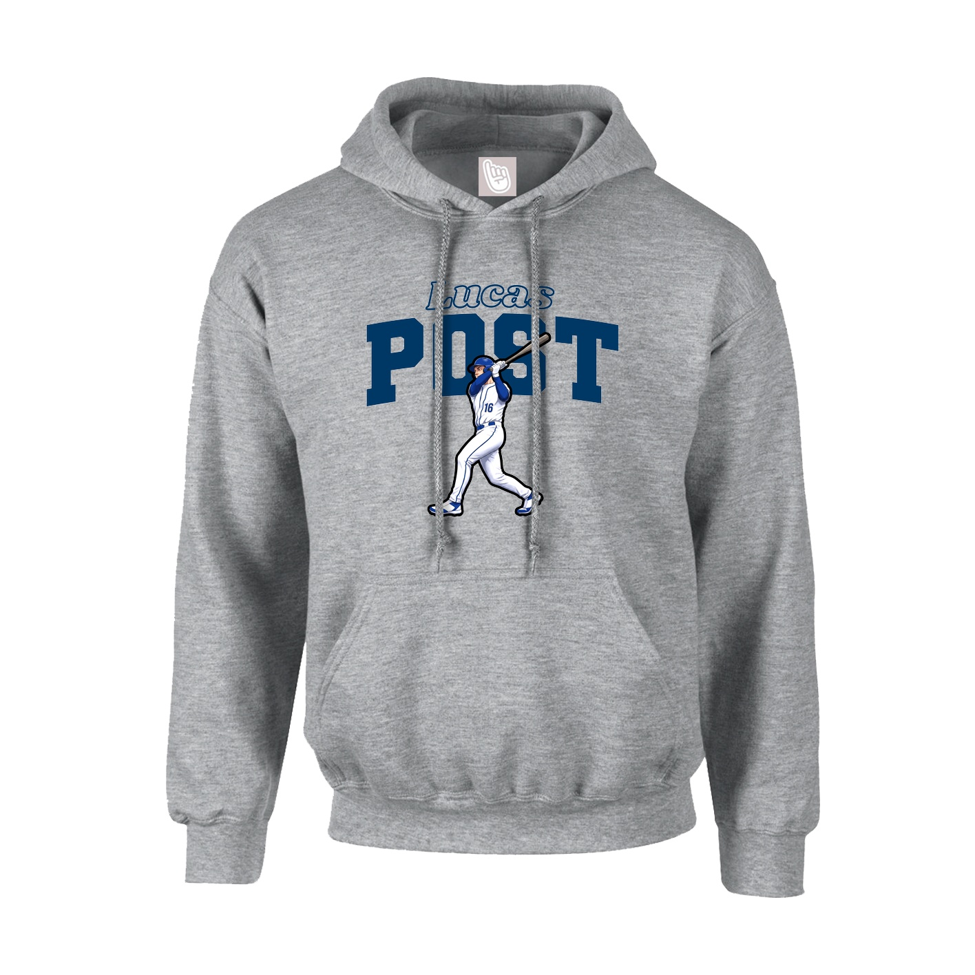 Youth Hoodie — Name Arch in Grey