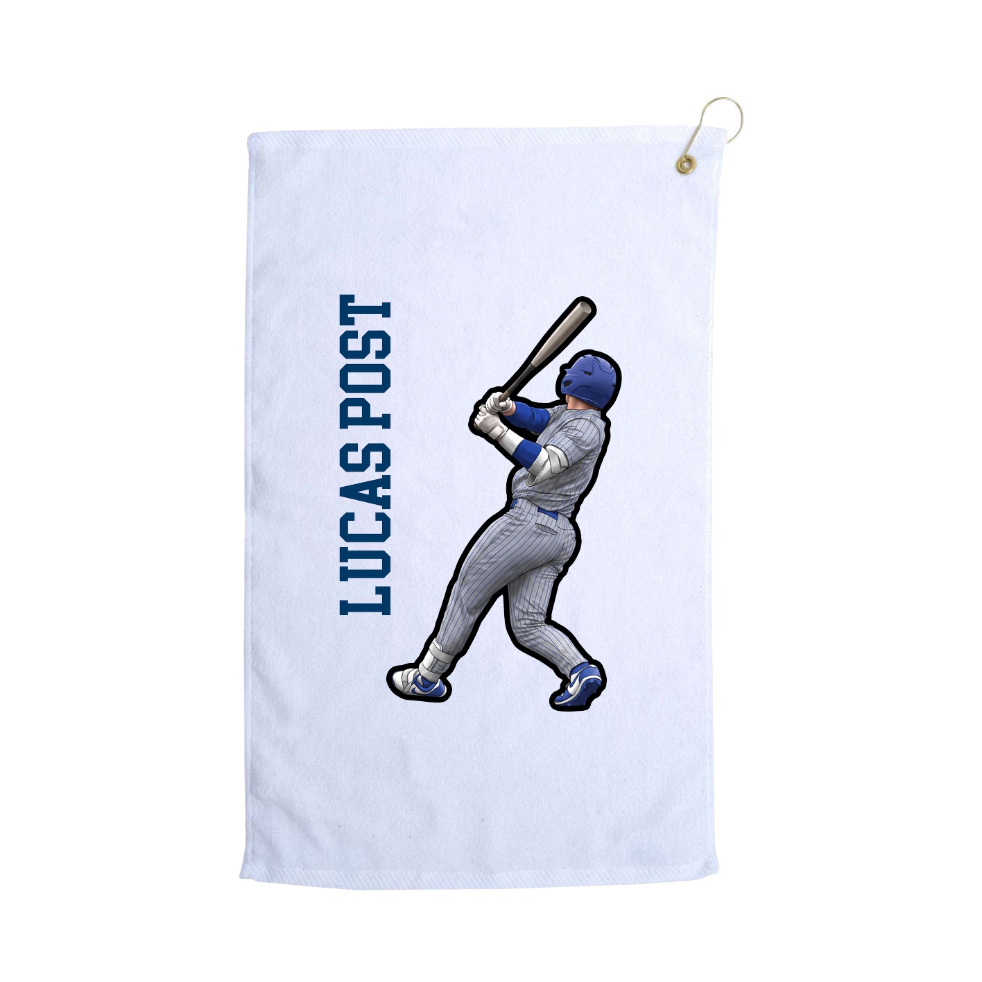 Golf Towel — Name Vertical in White