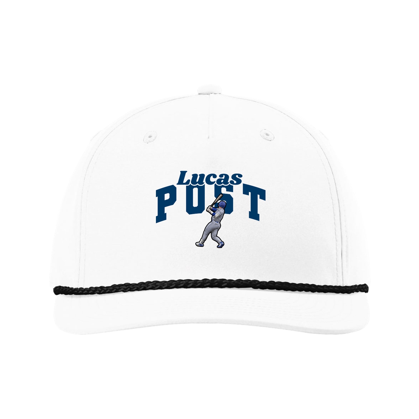 Five-Panel Classic Rope Cap — Signature Arch in White
