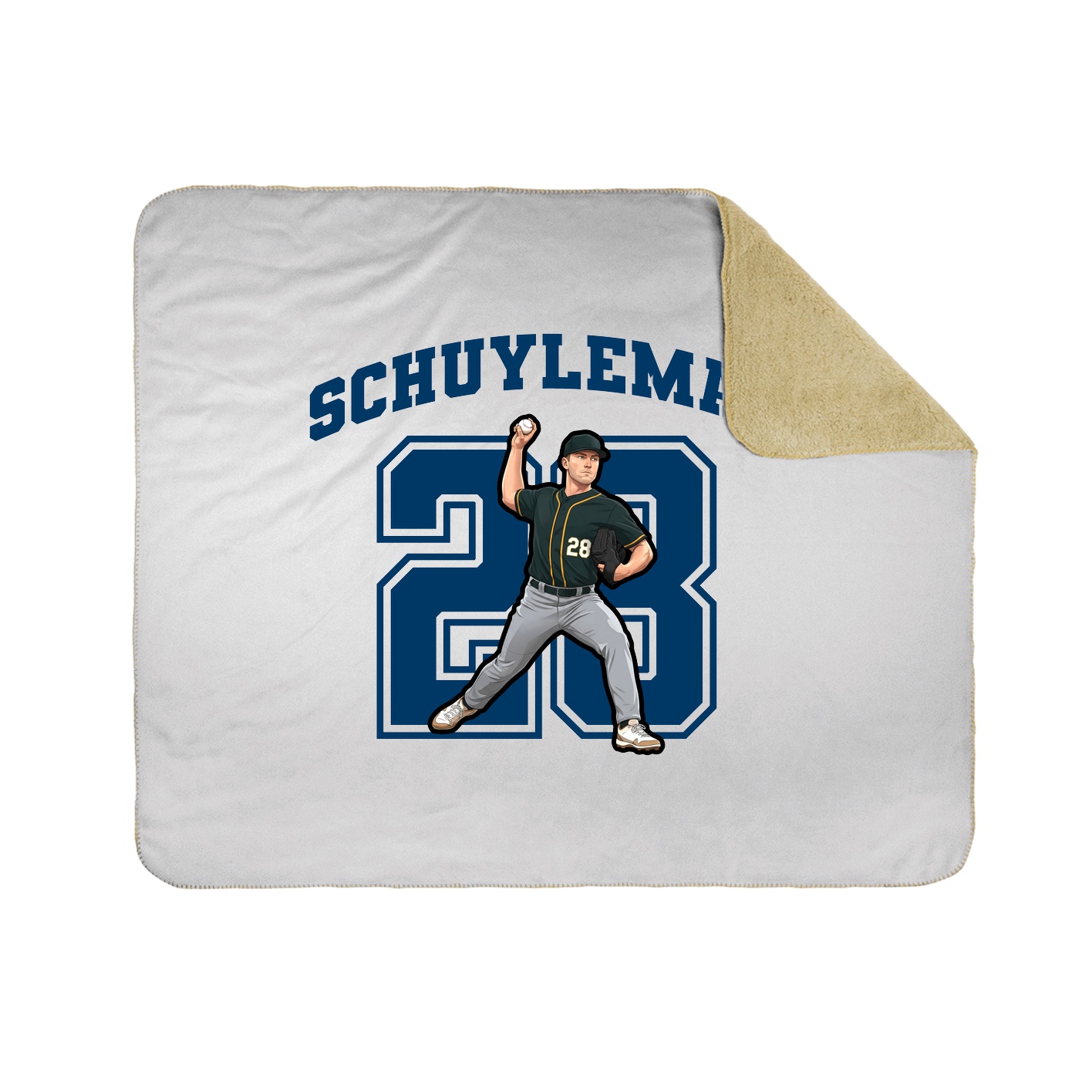 Throw Blanket — Number in White
