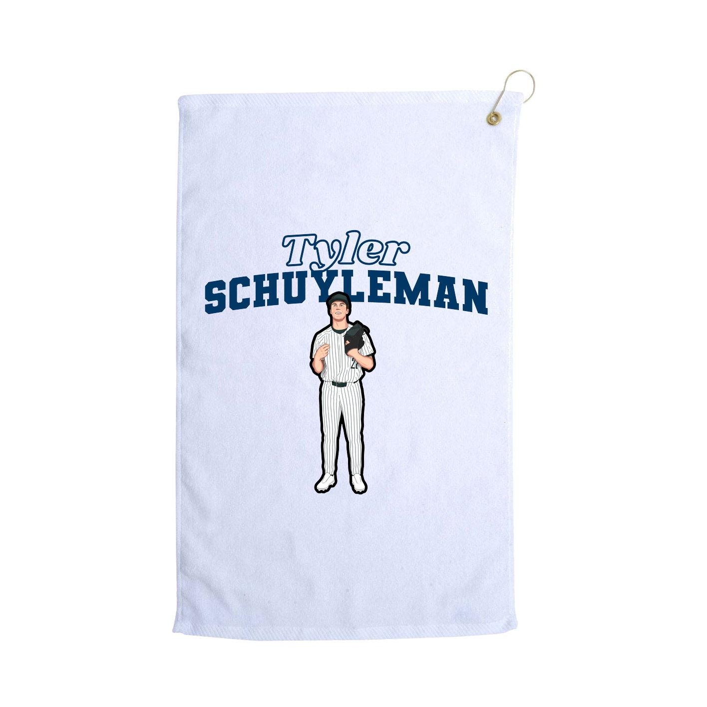 Golf Towel — Name Arch in White
