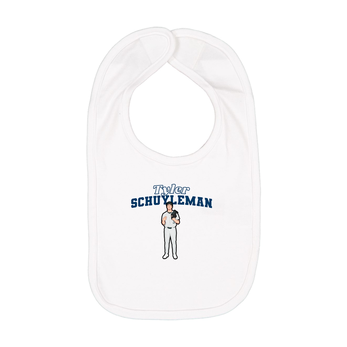 Infant Bib — Name Arch in White