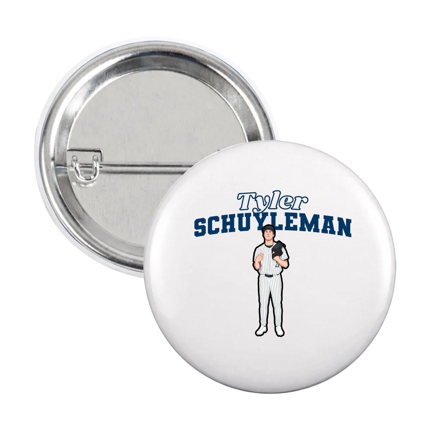 Game Day Button — Name Arch in White
