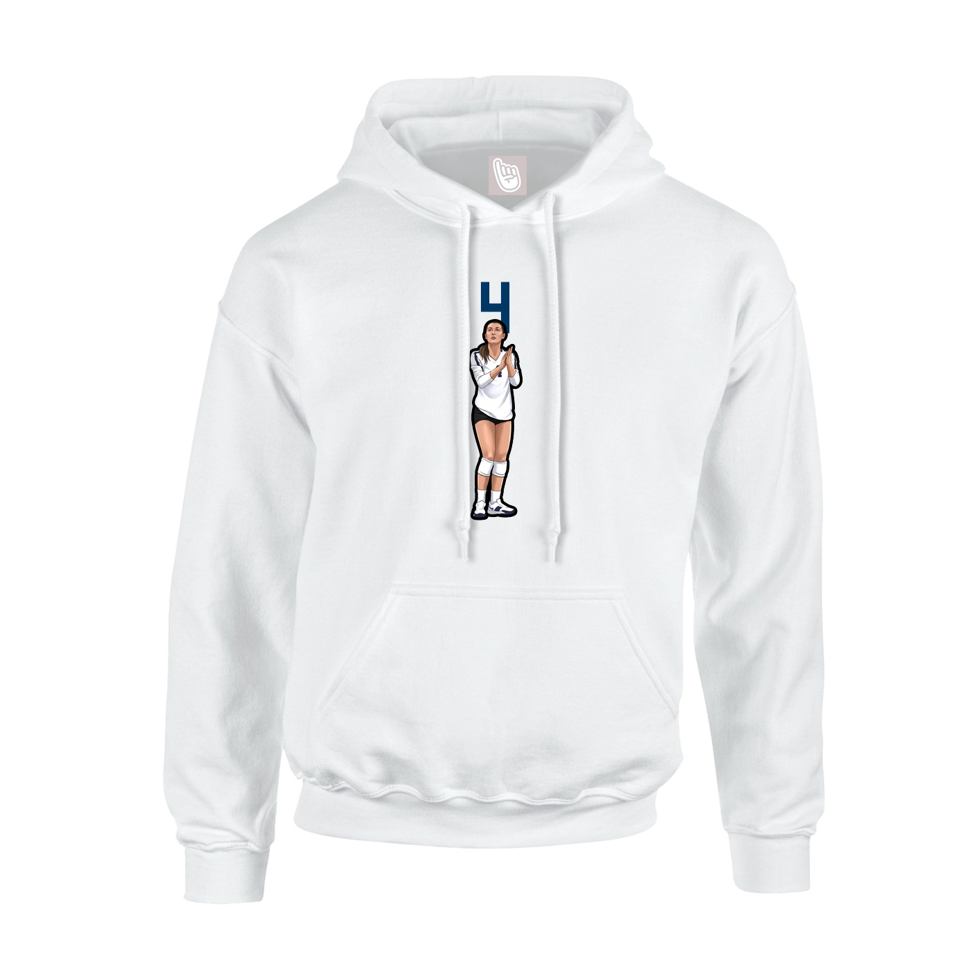 Hoodie — Number Top in White