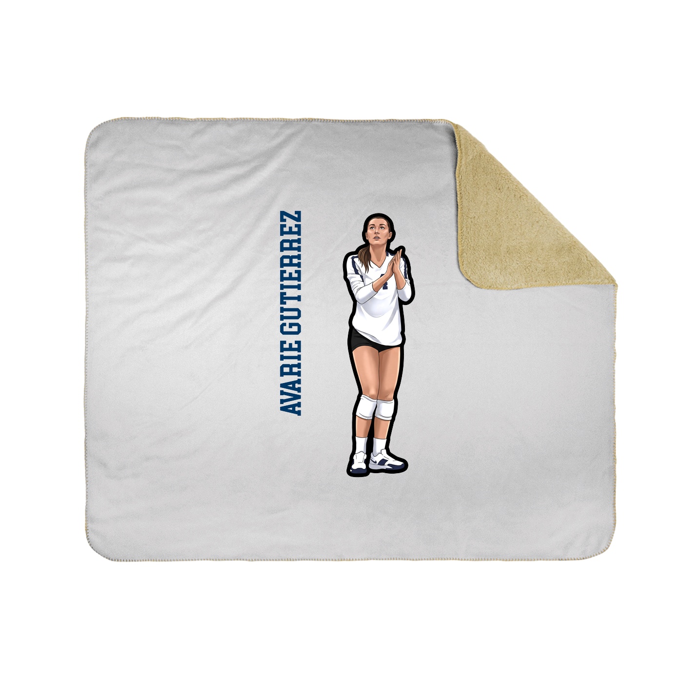 Throw Blanket — Name Vertical in White