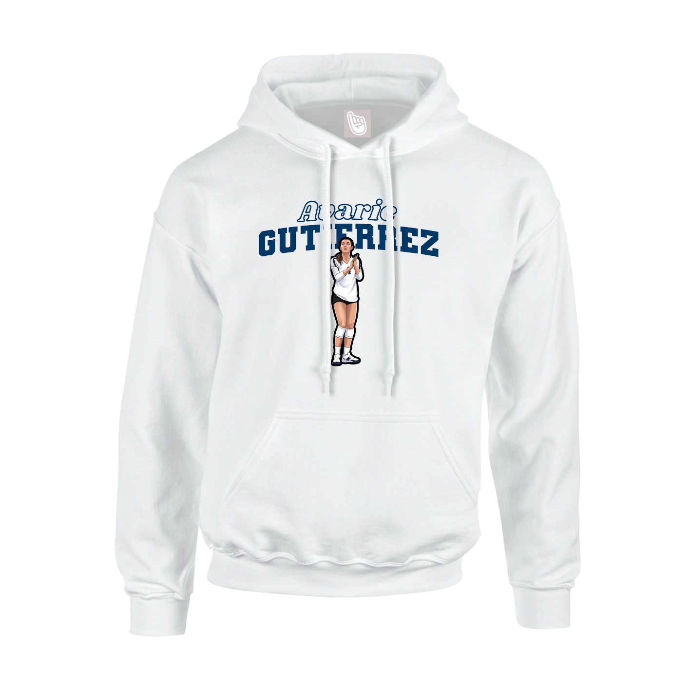 Youth Hoodie — Name Arch in White