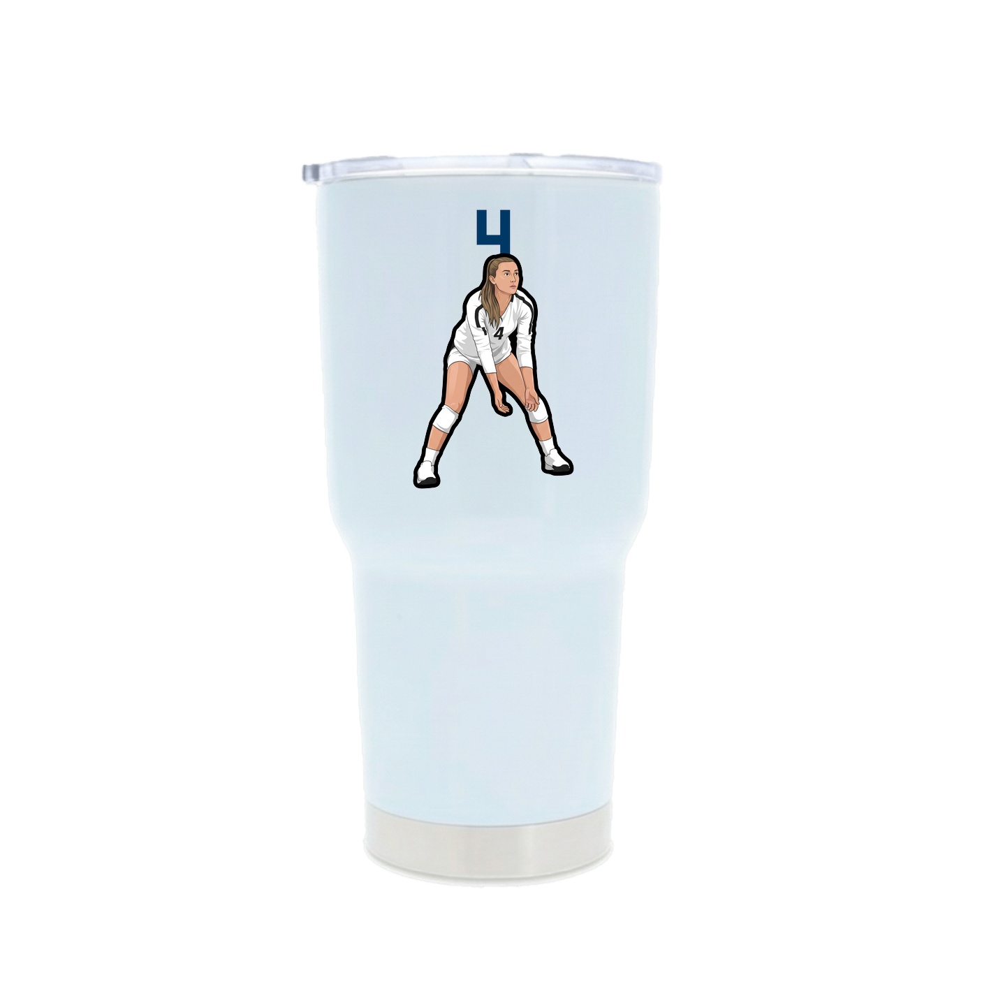 30oz Stainless Steel Tumbler — Number Top in White