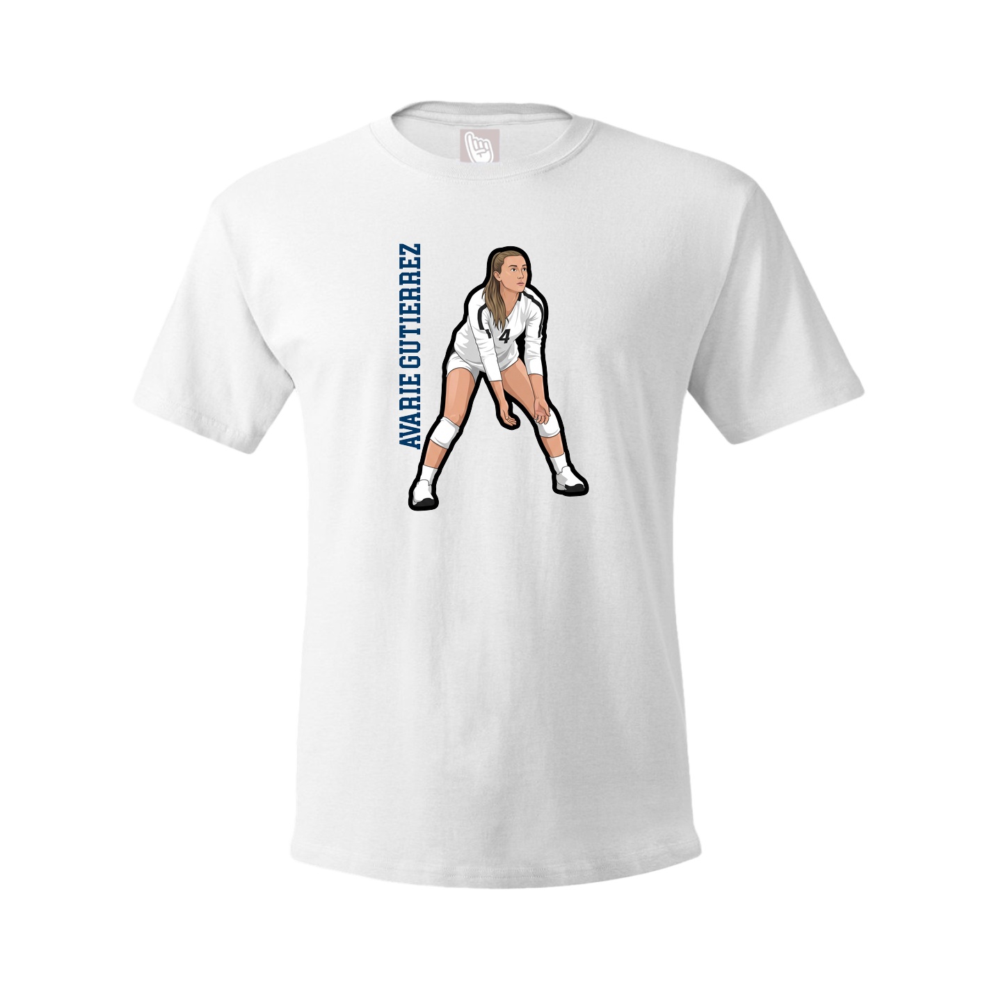 Youth Tee — Name Vertical in White