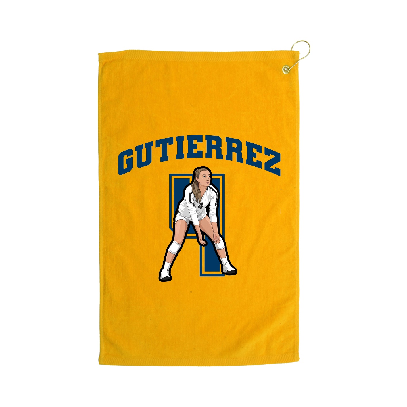 Golf Towel — Number in Gold