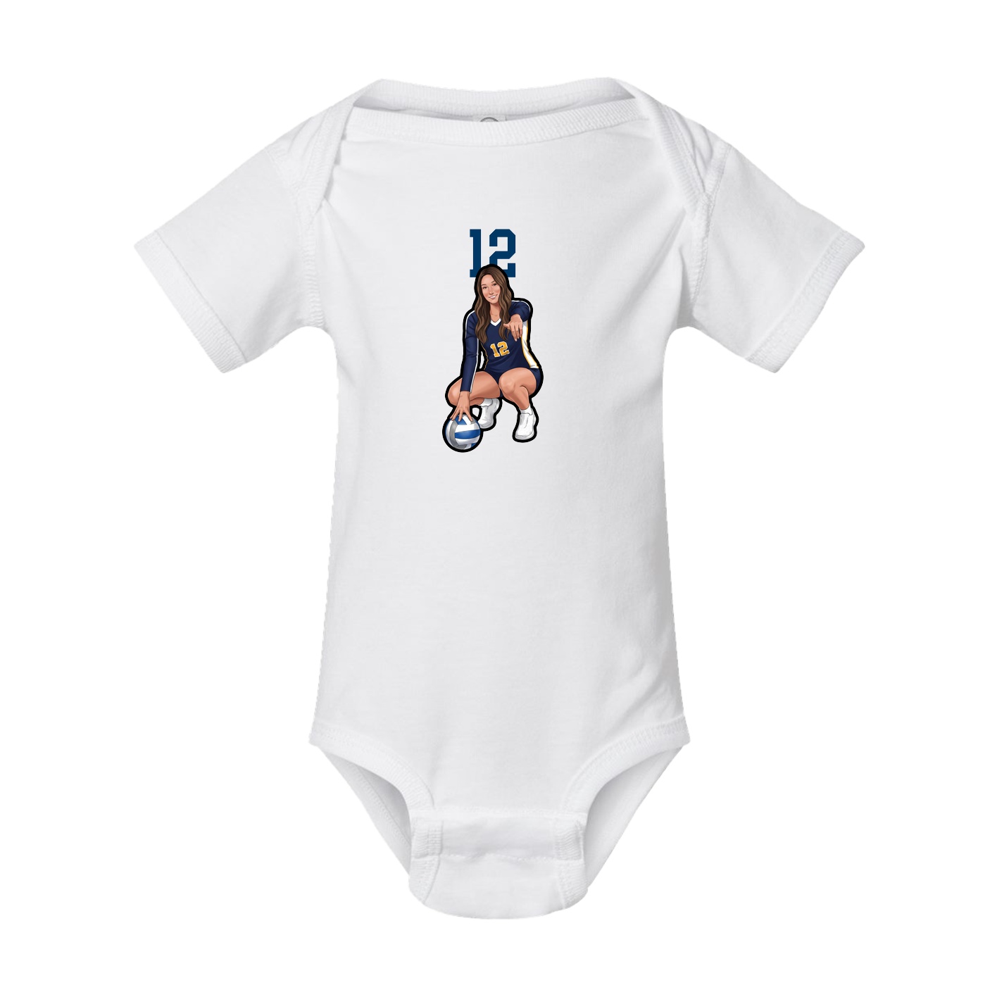 Baby Onesie — Number Top in White