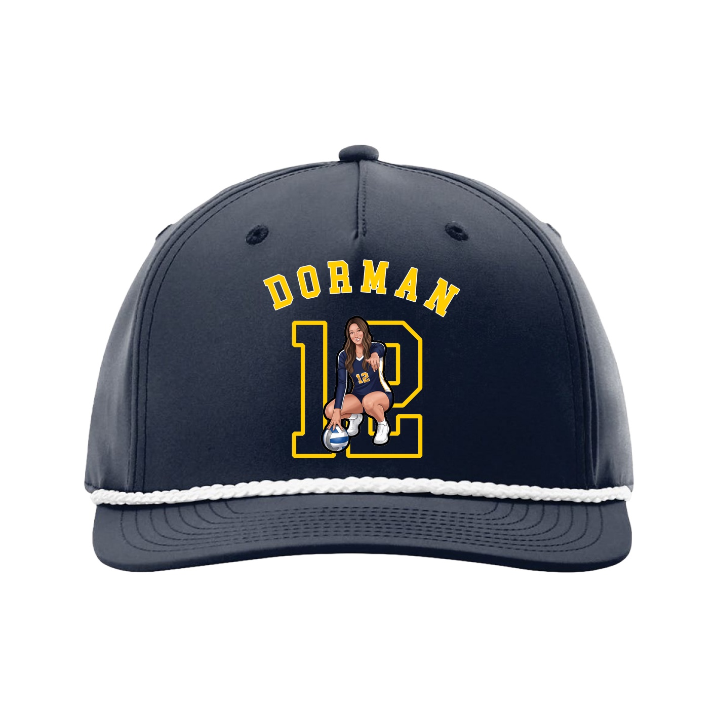 Five-Panel Classic Rope Cap — Shirsey Arch in Navy