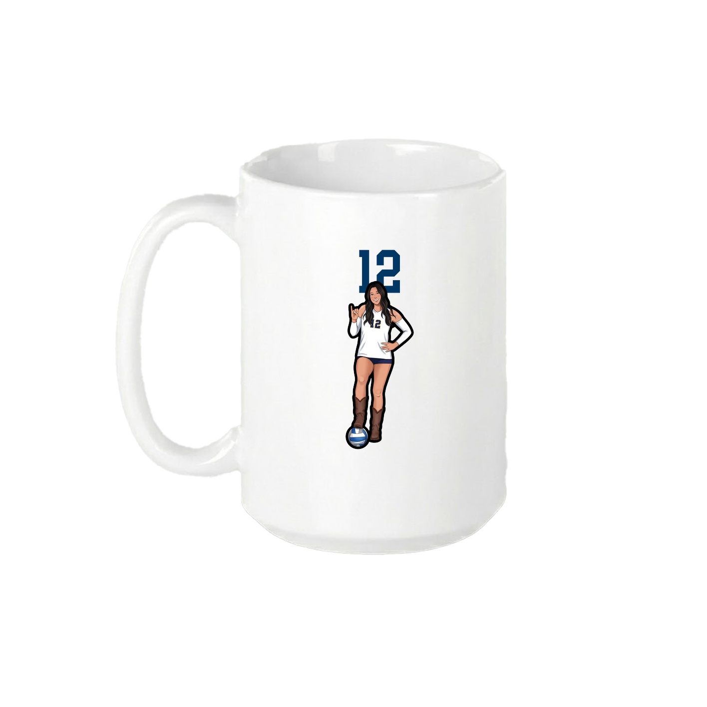 15oz Coffee Mug — Number Top in White