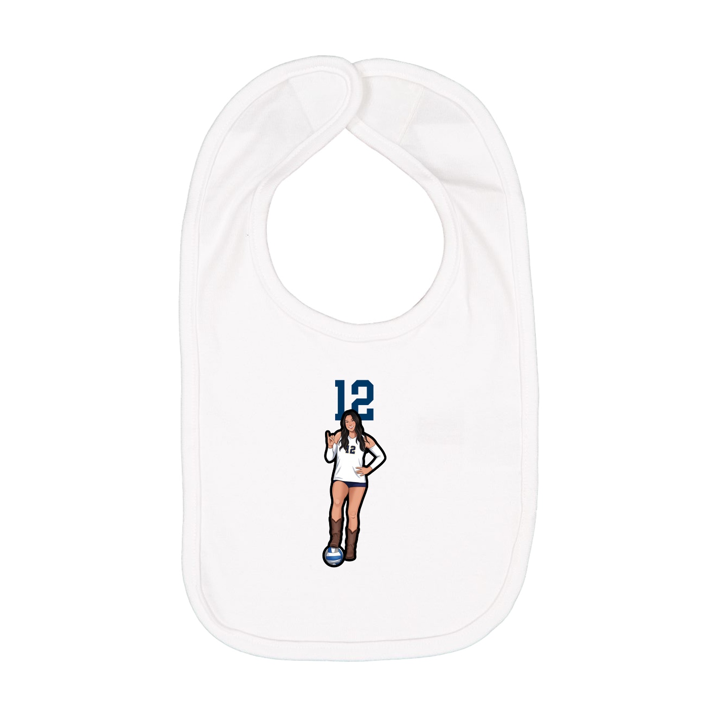 Infant Bib — Number Top in White