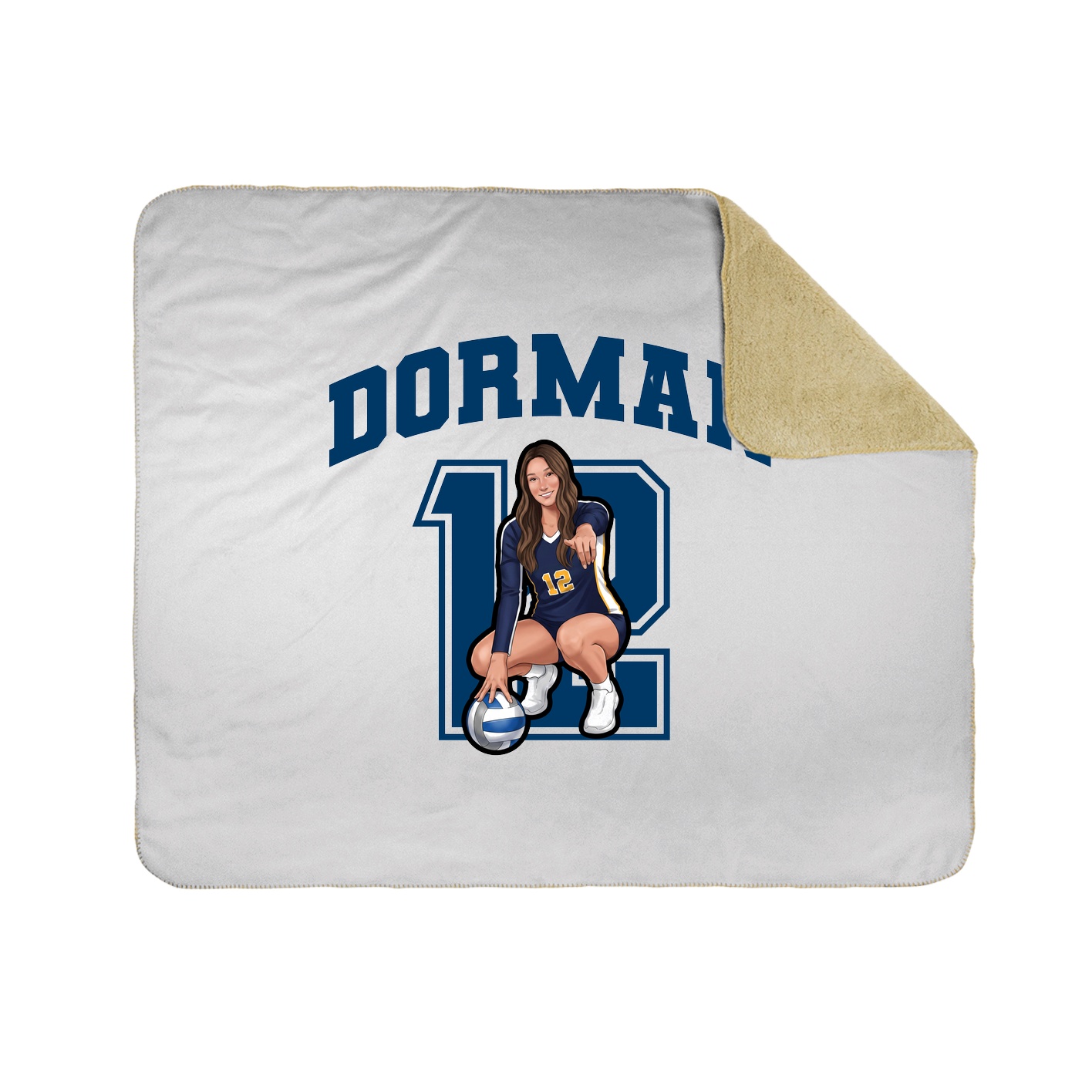 Throw Blanket — Number in White
