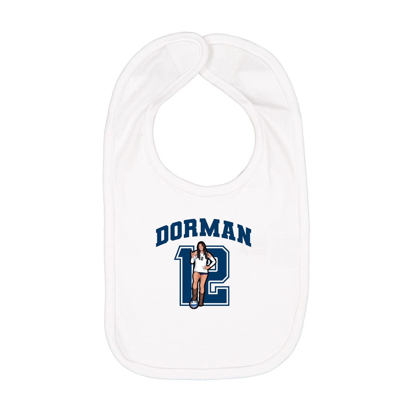 Infant Bib — Number in White