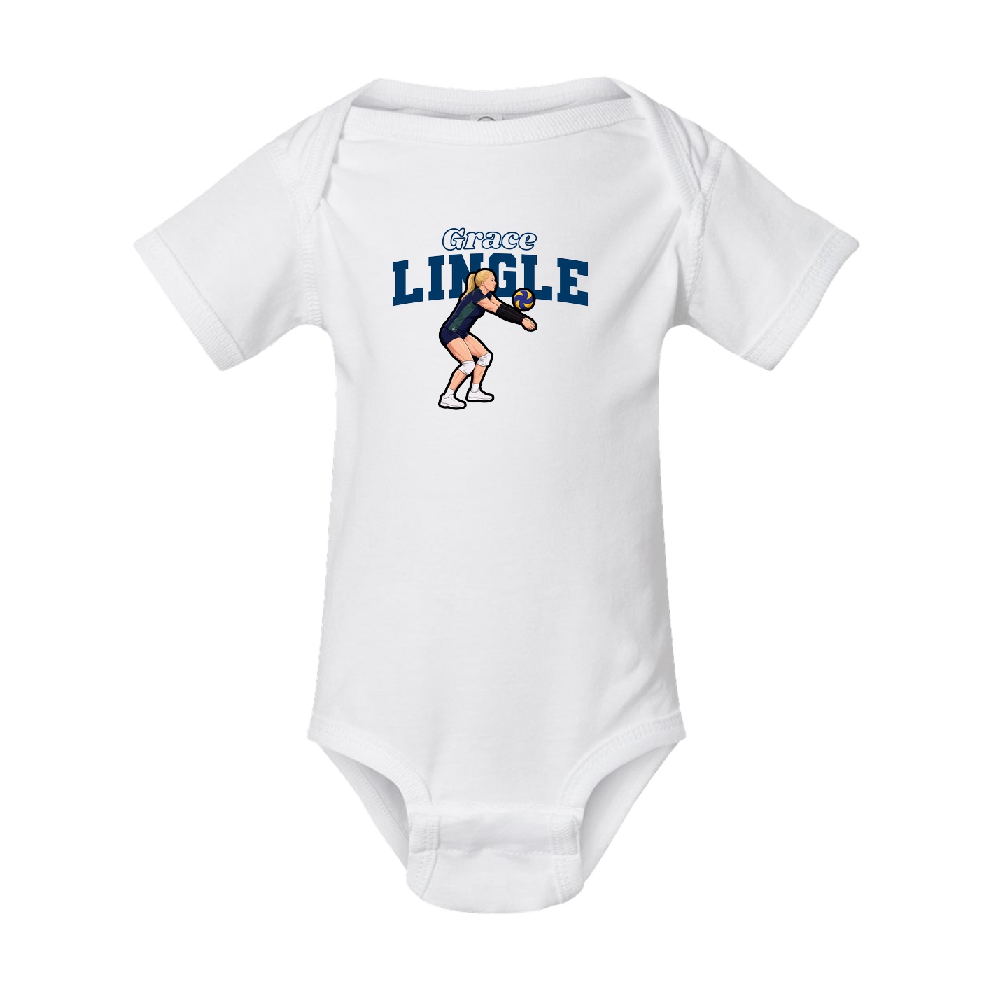 Baby Onesie — Name Arch in White