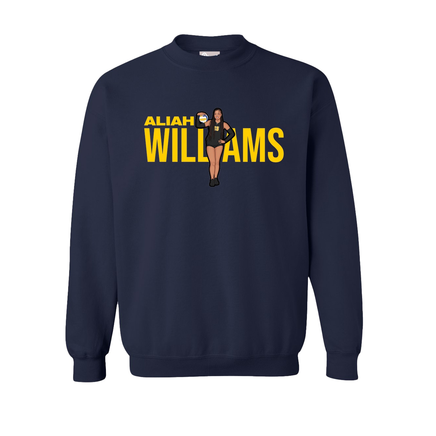 Fleece Crew — Player Name in Navy