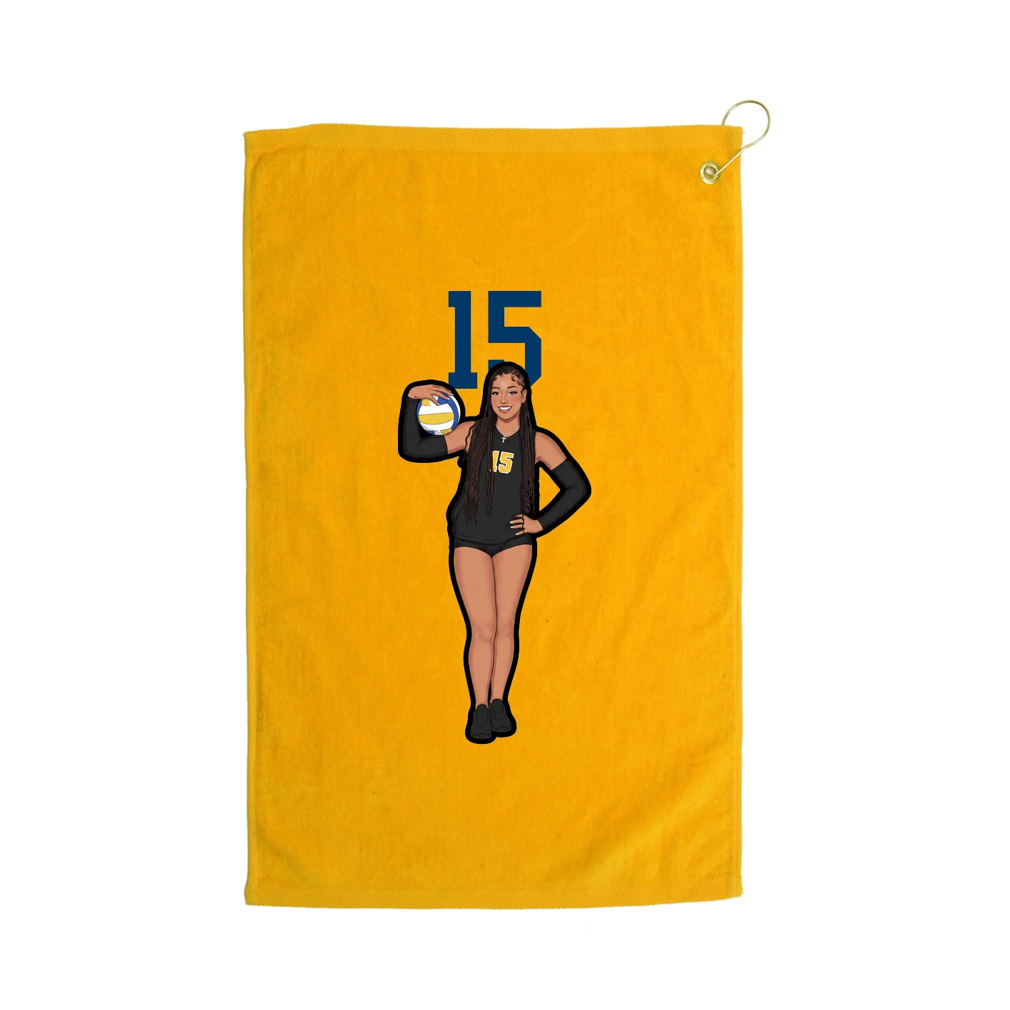 Golf Towel — Number Top in Gold