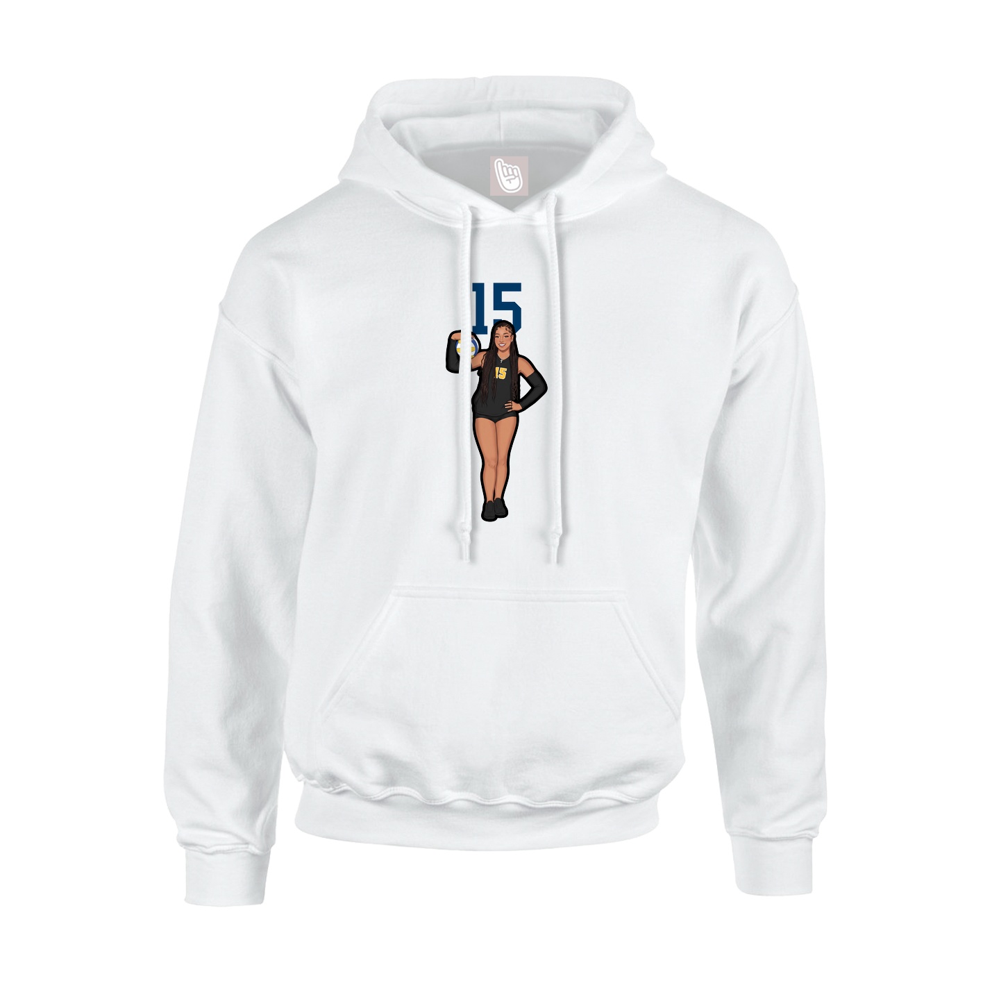 Hoodie — Number Top in White