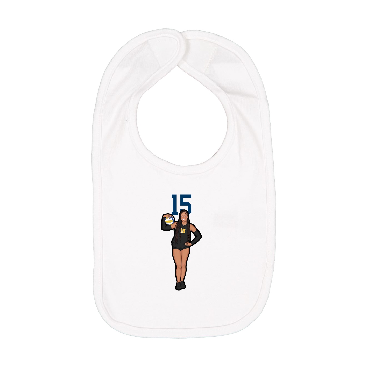 Infant Bib — Number Top in White