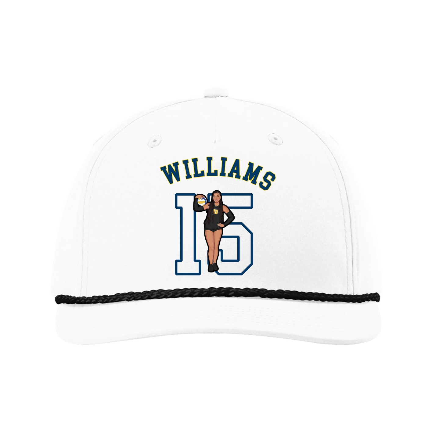 Five-Panel Classic Rope Cap — Shirsey Arch in White