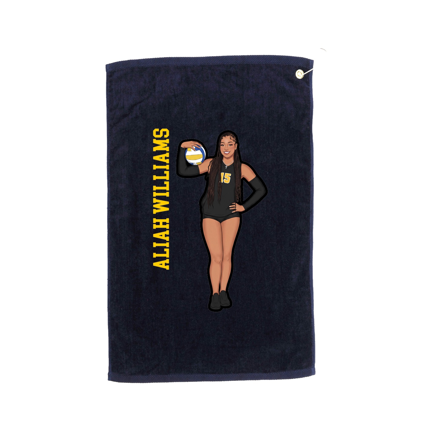 Golf Towel — Name Vertical in Navy