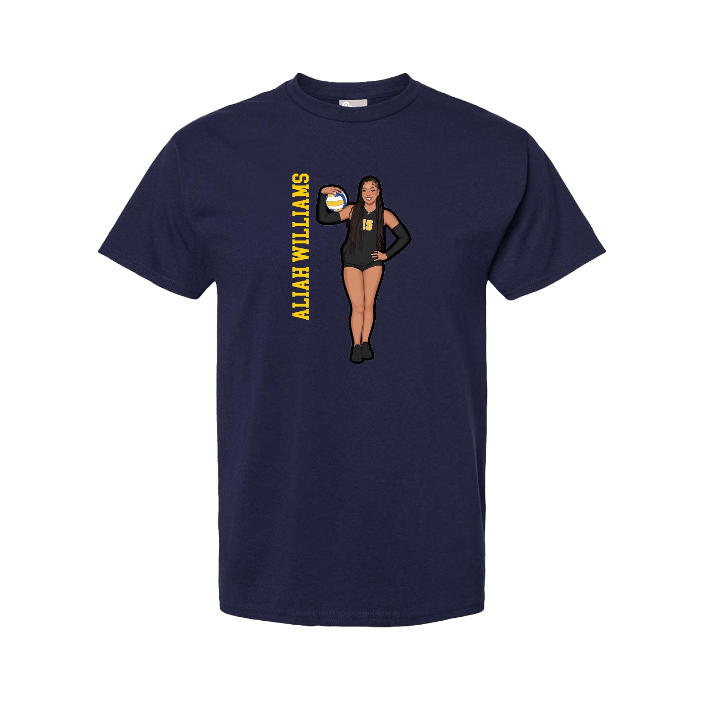 Tee — Name Vertical in Navy