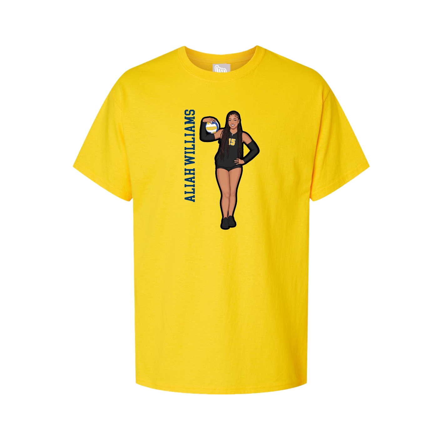 Youth Tee — Name Vertical in Gold
