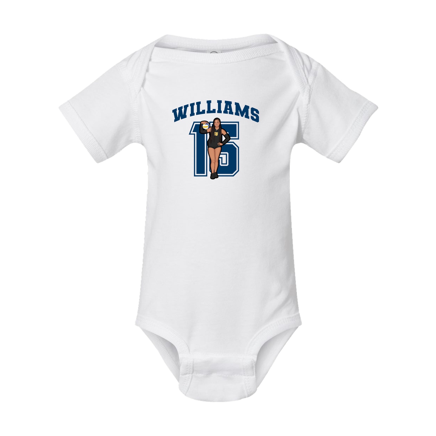 Baby Onesie — Number in White