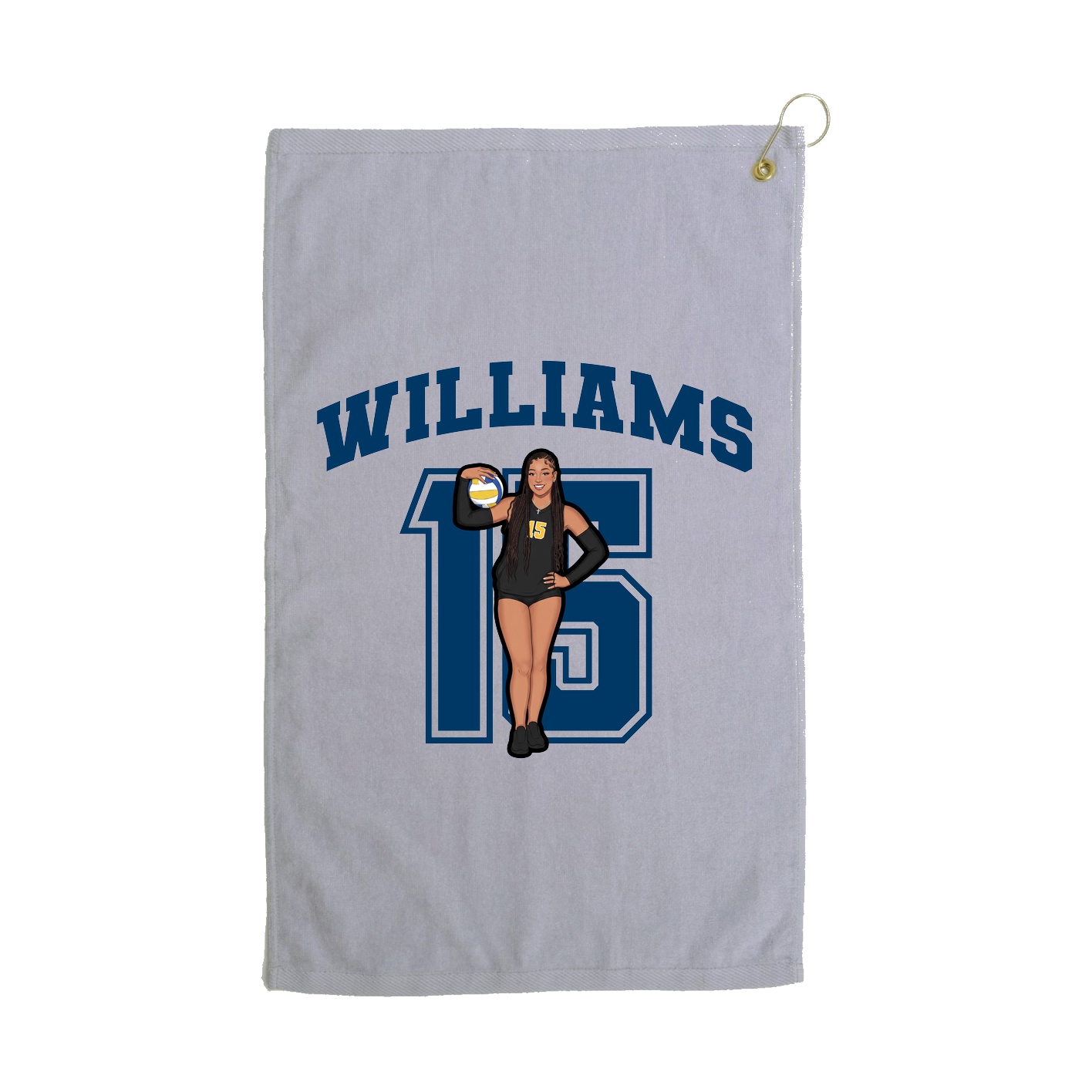 Golf Towel — Number in Grey