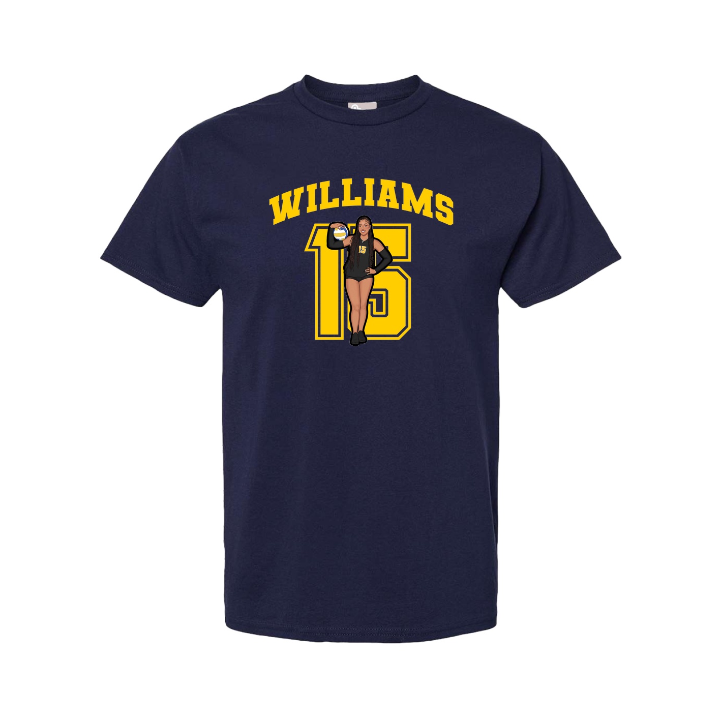Youth Tee — Number in Navy