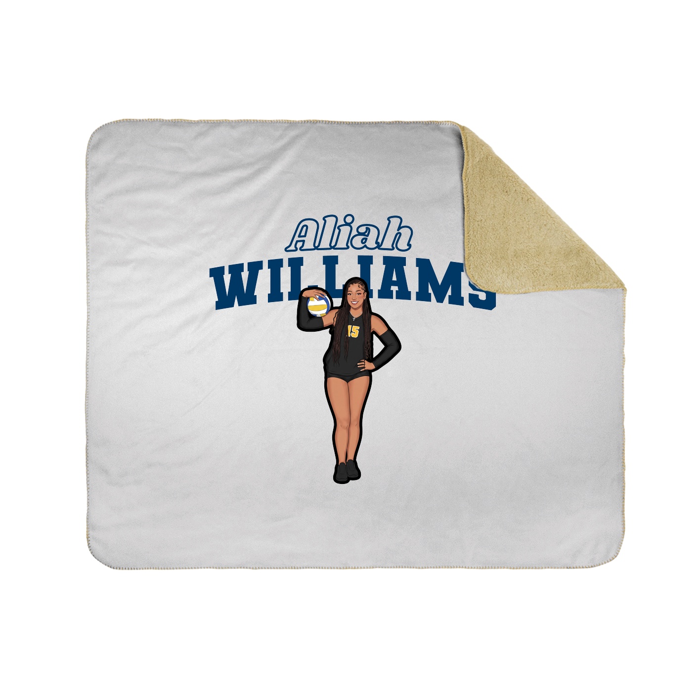 Throw Blanket — Name Arch in White