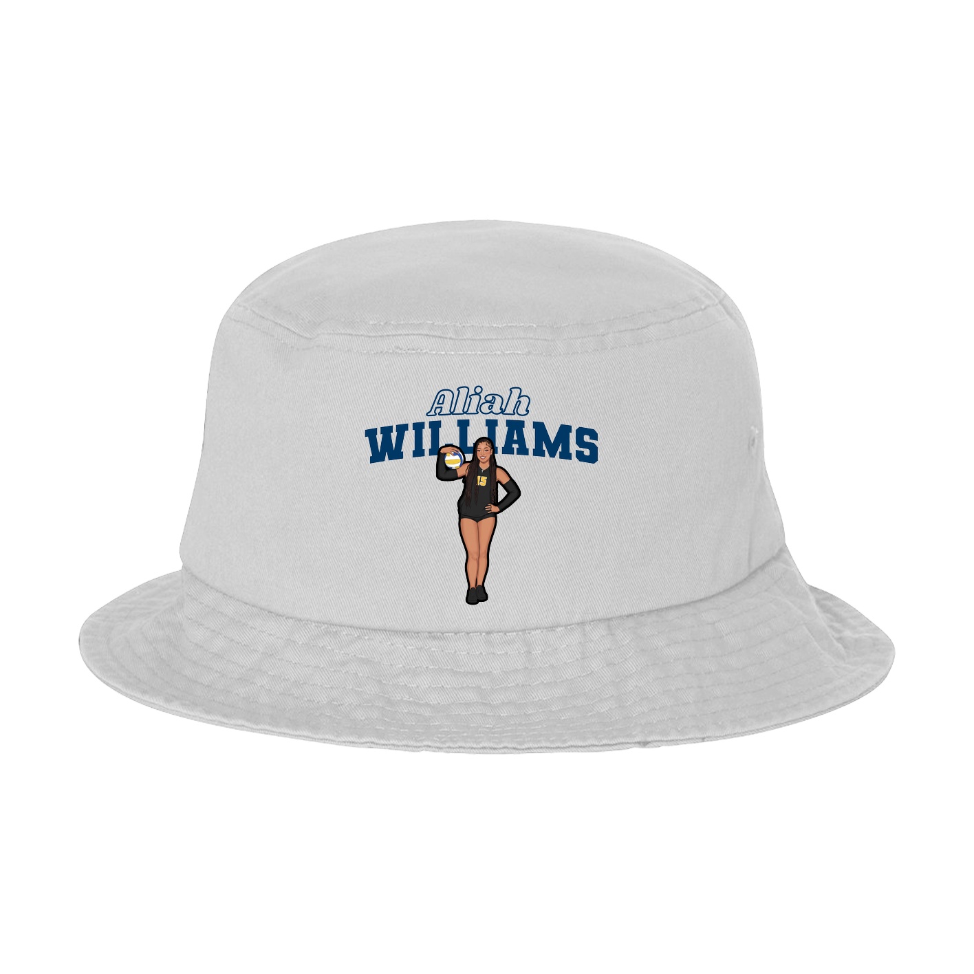 Bucket Cap — Name Arch in White