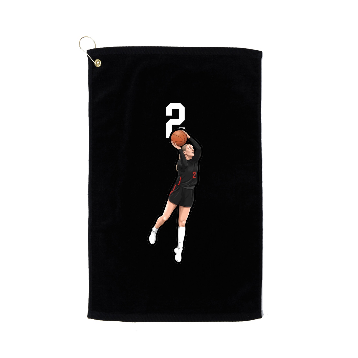Golf Towel — Number Top in Black