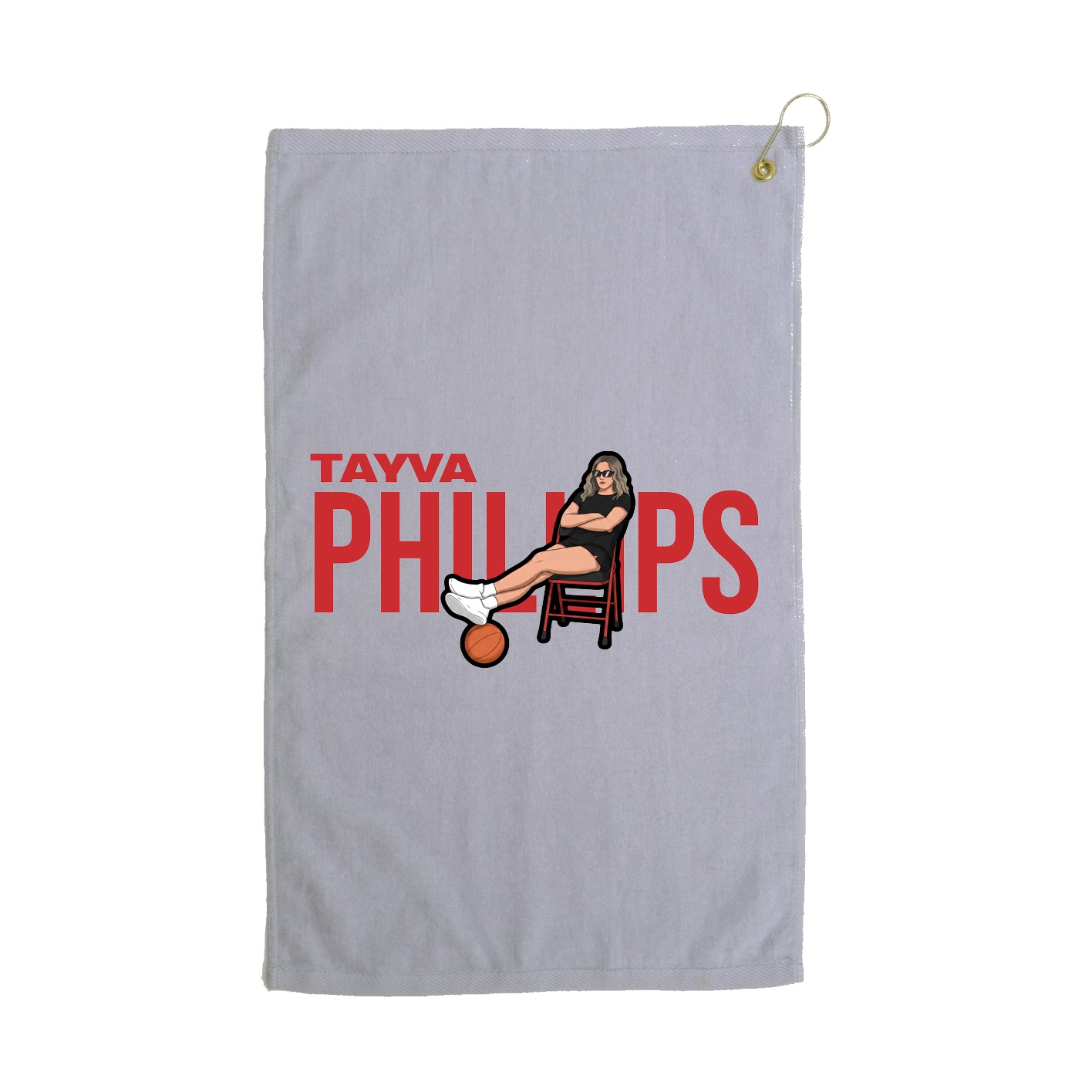 Golf Towel — Player Name in Grey