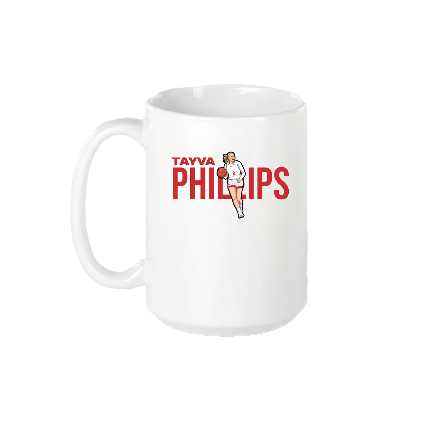 15oz Coffee Mug — Player Name in White
