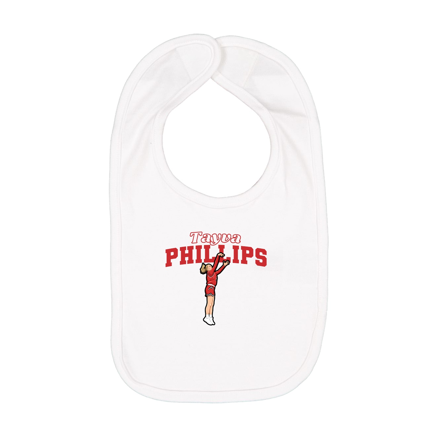 Infant Bib — Name Arch in White
