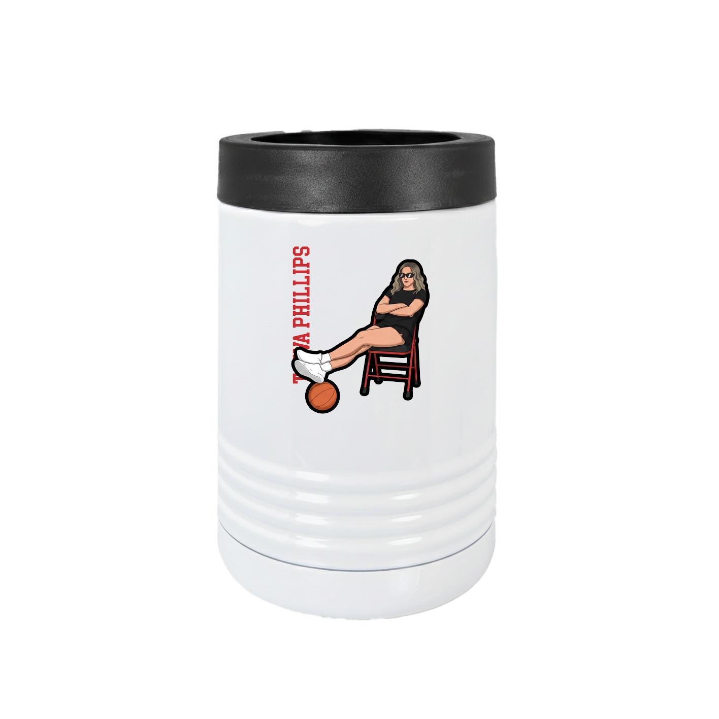 Beverage Holder — Name Vertical in White