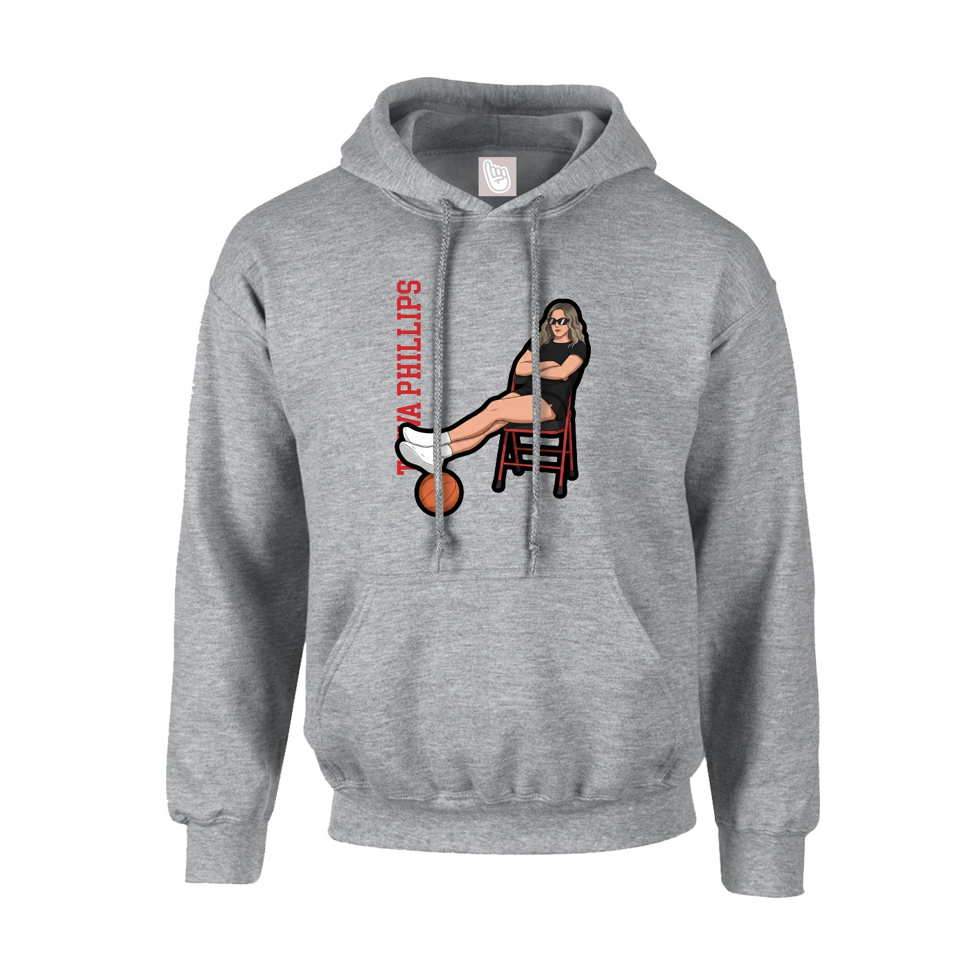 Hoodie — Name Vertical in Grey