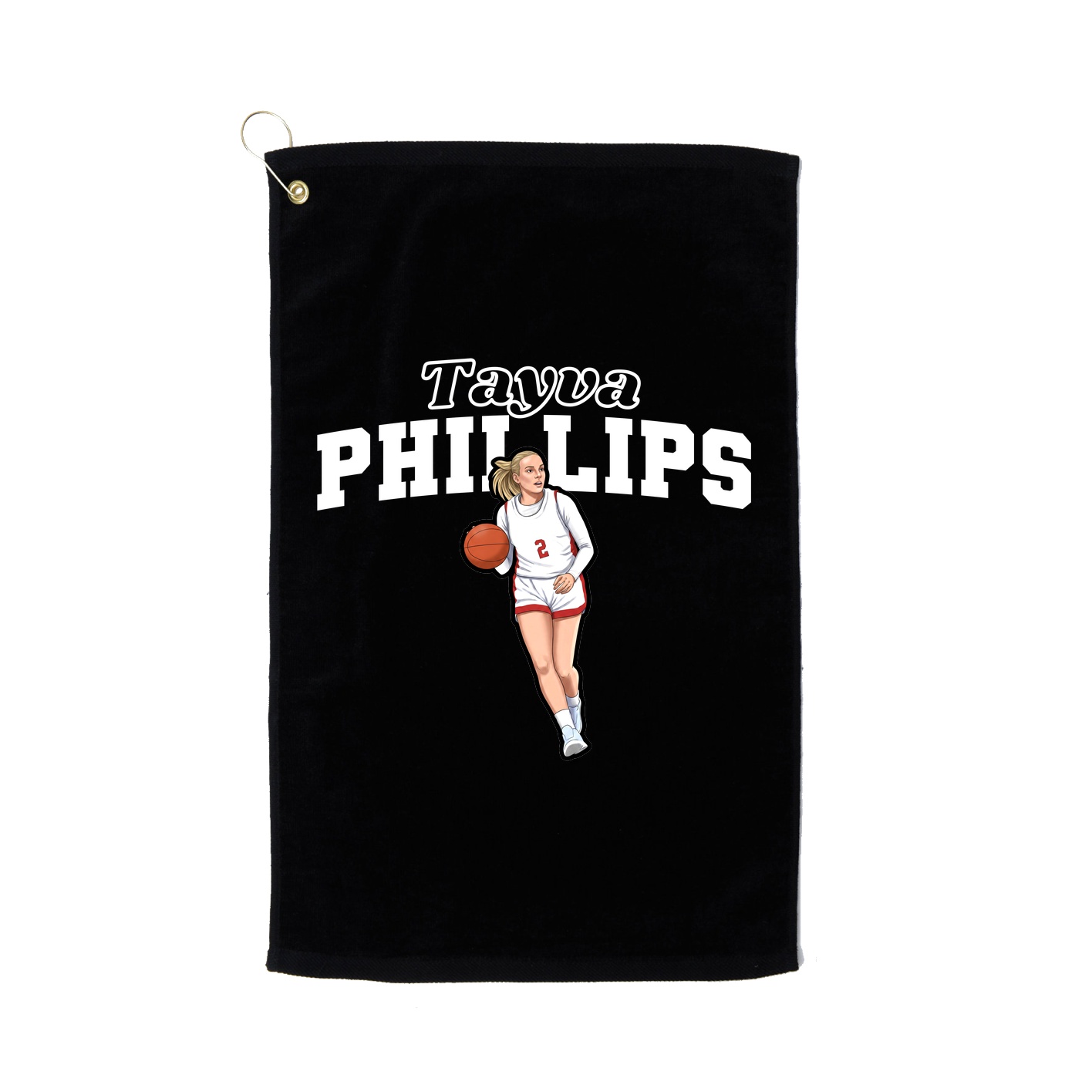 Golf Towel — Name Arch in Black