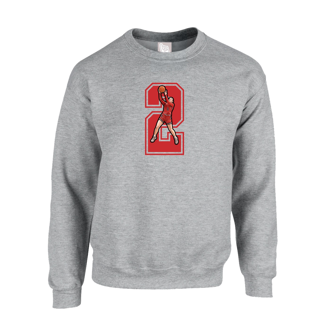 Fleece Crew — Number in Grey